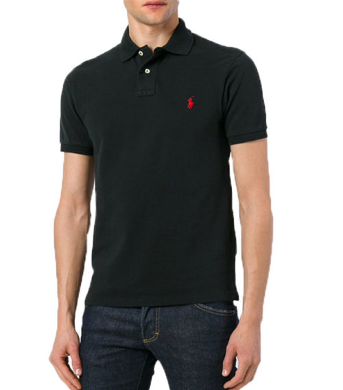 Ralph Lauren - Custom Fit Mesh Polo Shirt - Black