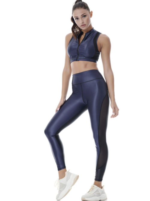 Dazzle Twice Mesh Κολάν Σκούρο Μπλε - Μακρύ