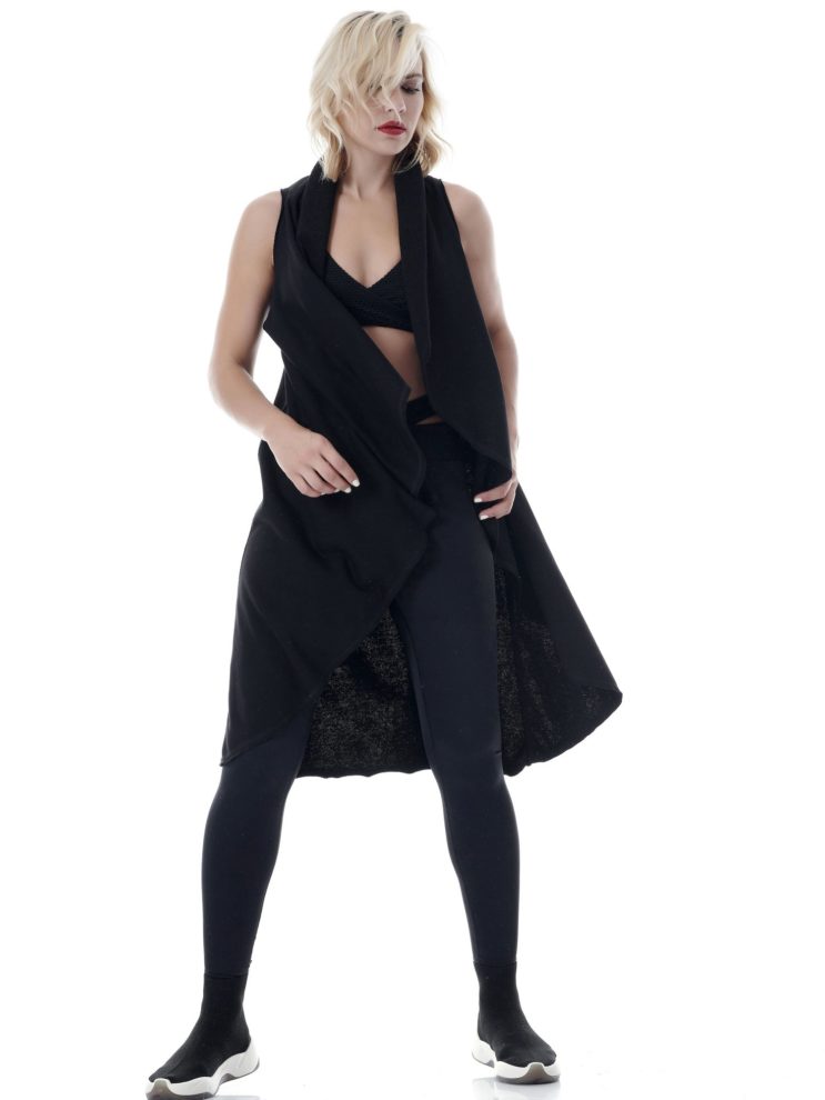 Free Spririt - Αθλητικό Μακρύ Γιλέκο - Μαύρο